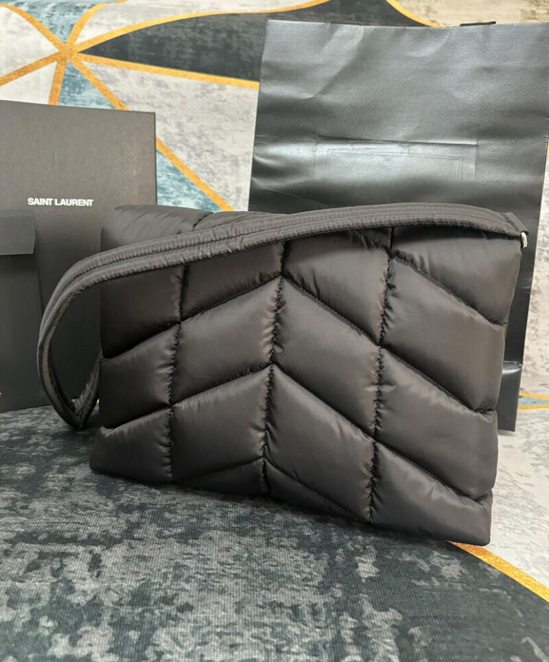 Saint Laurent Puffer Messenger Bag In Econyl Regenerated Nylon Black